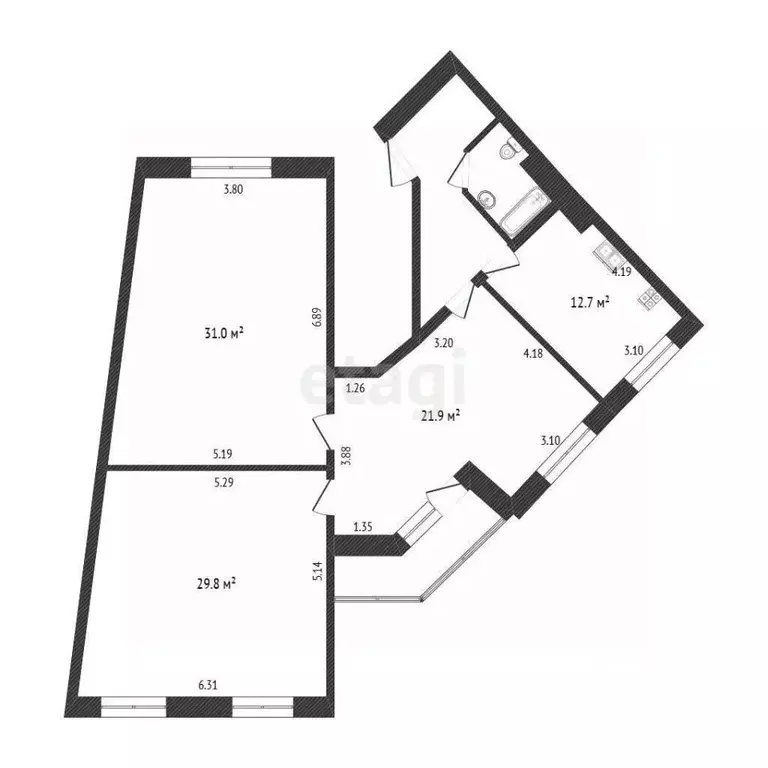 3-к кв. Белгородская область, Белгород Донецкая ул., 83в (106.0 м) - Фото 2