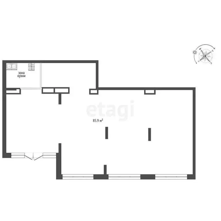 Торговая площадь (85.9 м) - Фото 1