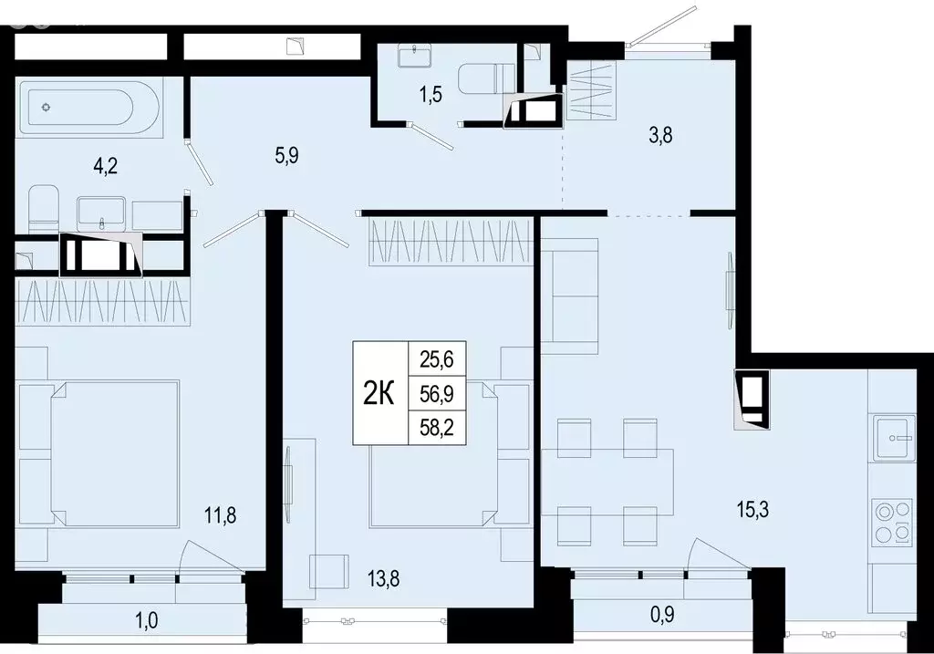Квартира-студия: Московская область, городской округ Подольск, деревня ... - Фото 1