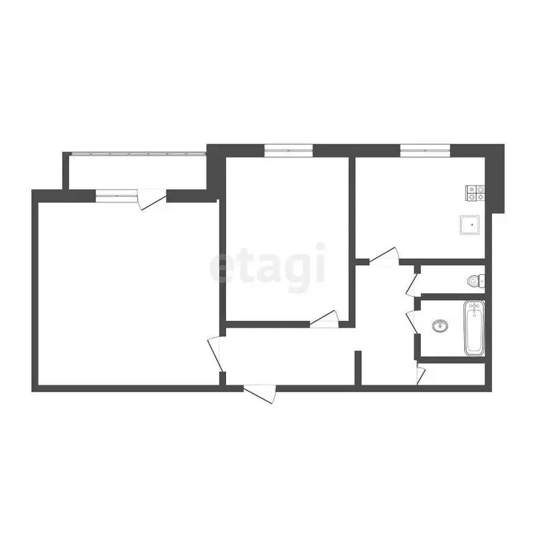 2-комнатная квартира: Томск, улица Говорова, 48 (54.2 м) - Фото 1