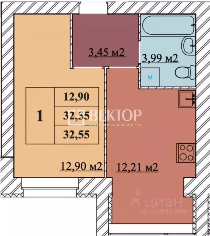 1-к кв. Ярославская область, Ярославль проезд 2-й Брагинский, 22 (32.2 ... - Фото 2