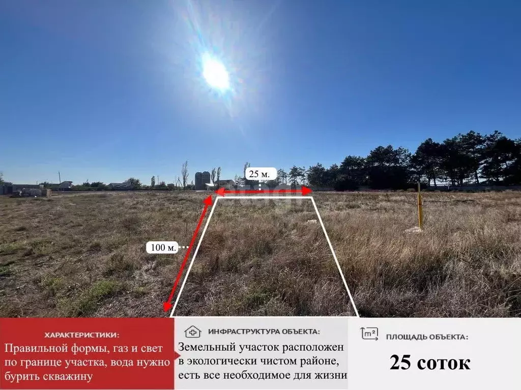 Участок в Крым, с. Ленинское ул. Школьная (25.0 сот.) - Фото 0