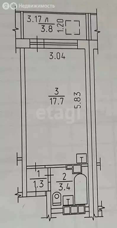 Квартира-студия: Ижевск, Тверская улица, 55А (23 м) - Фото 1