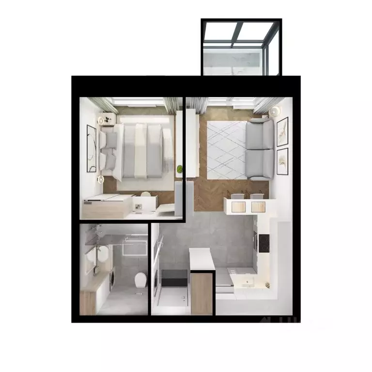 1-к кв. Приморский край, Владивосток ул. Борисенко, 48к3 (35.6 м) - Фото 2