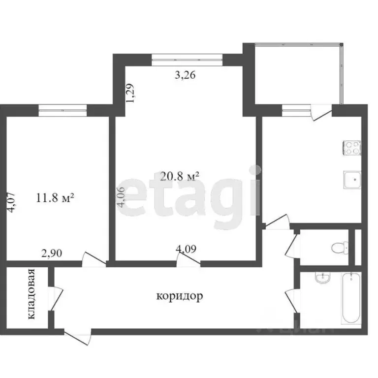 2-к кв. Ханты-Мансийский АО, Сургут Игоря Киртбая ул., 21/2 (61.6 м) - Фото 1