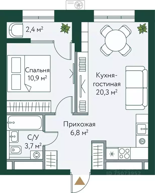1-к кв. Волгоградская область, Волгоград Новосибирская ул., 74 (44.1 ... - Фото 0