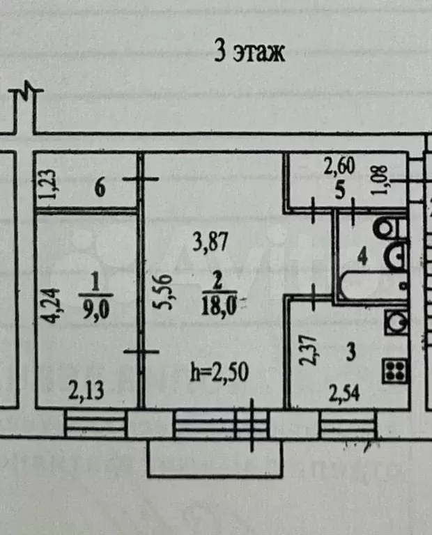 2-к. квартира, 41,5 м, 3/4 эт. - Фото 0
