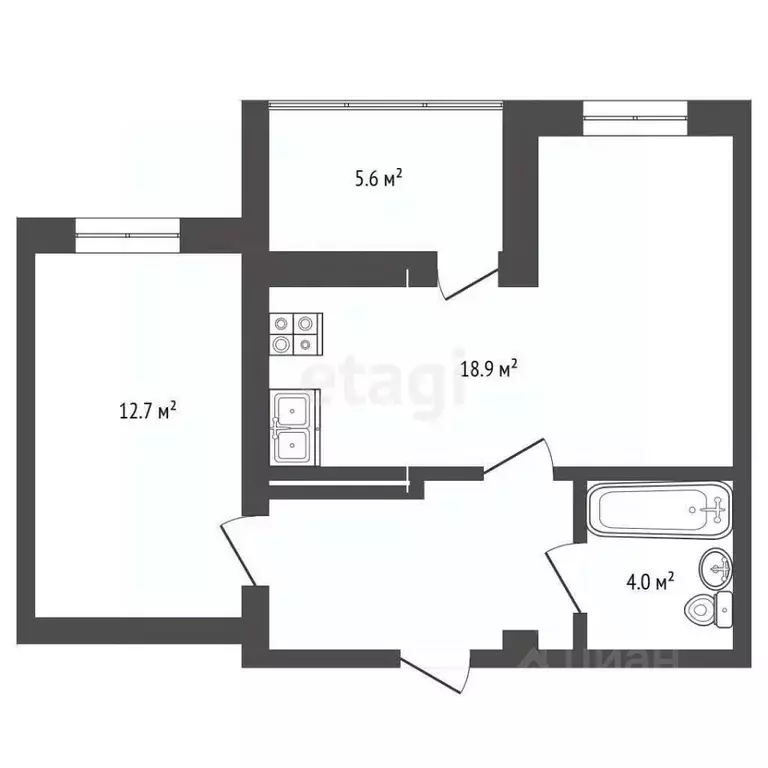 1-к кв. Крым, Феодосия ш. Симферопольское, 48к1 (49.0 м) - Фото 2