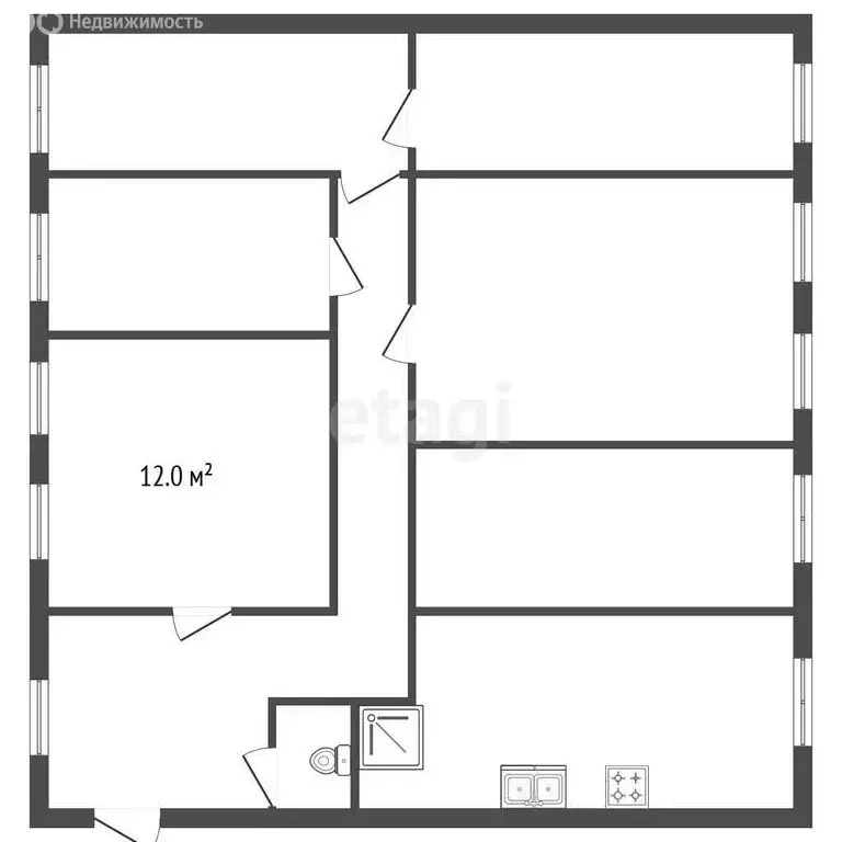 1к в 6-комнатной квартире (8 м) - Фото 1