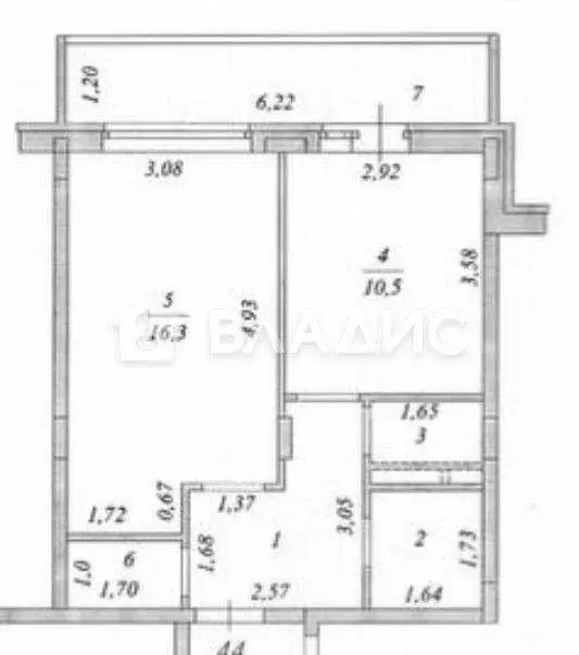Квартира, 1 комната, 38.7 м - Фото 2