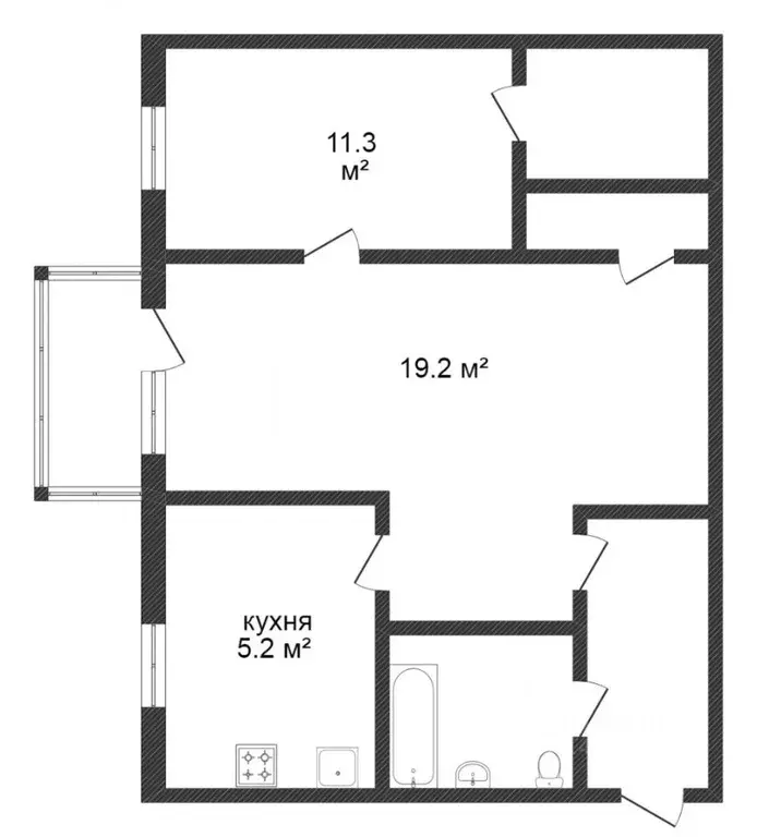 2-к кв. Татарстан, Альметьевск ул. Маяковского, 3 (46.0 м) - Фото 1