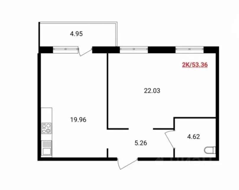 2-к кв. Красноярский край, Красноярск Соколовская ул., 20В (53.0 м) - Фото 0