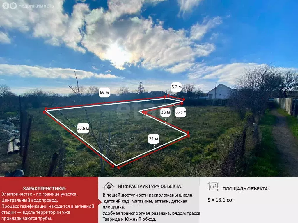 Участок в Мазанка, улица 50 лет ВЛКСМ (13.14 м) - Фото 2