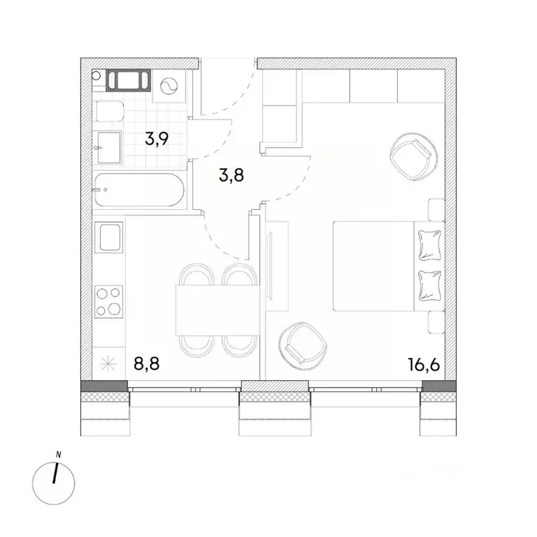 1-к кв. Москва, Москва, Зеленоград ул. Александровка, 6 (33.1 м) - Фото 0