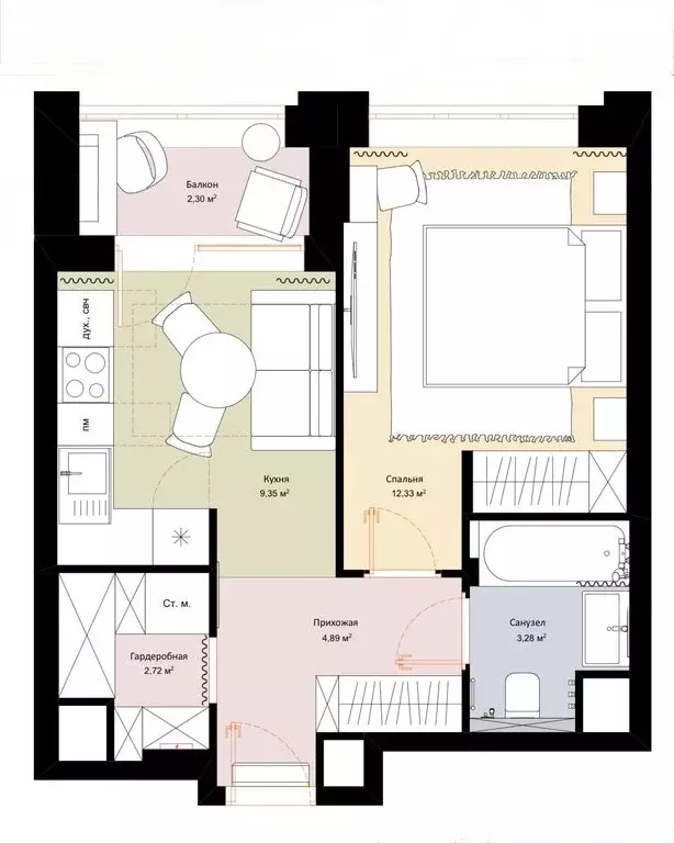 1-комнатная квартира: Москва, Шелепихинская набережная, 40к3 (35.5 м) - Фото 1