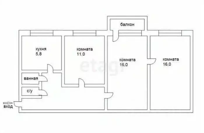 3-к кв. Тульская область, Богородицк Западный мкр, 17 (61.1 м) - Фото 2