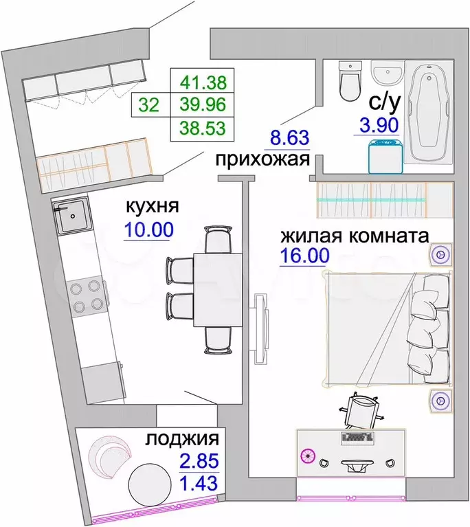 1-к. квартира, 79,7 м, 9/9 эт. - Фото 1