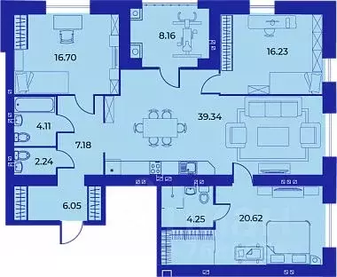 4-к кв. Брянская область, Брянск ул. Ильи Иванова, 7 (124.5 м) - Фото 0