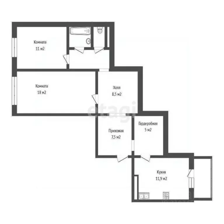 2-к кв. Псковская область, Псков Инженерная ул., 23А (70.7 м) - Фото 1