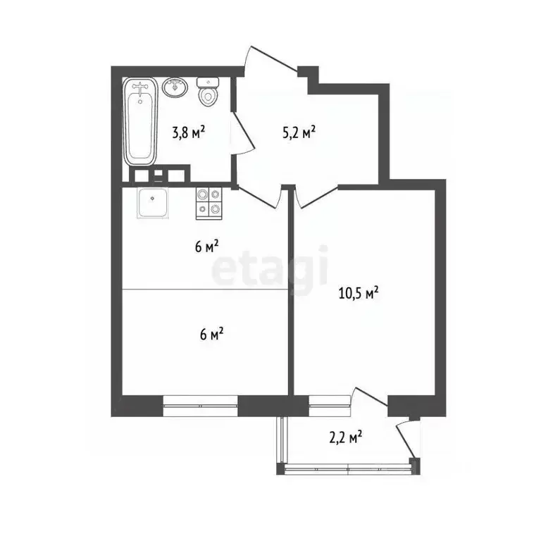 2-к кв. Пермский край, Пермь Белозерская ул., 30А (32.0 м) - Фото 1