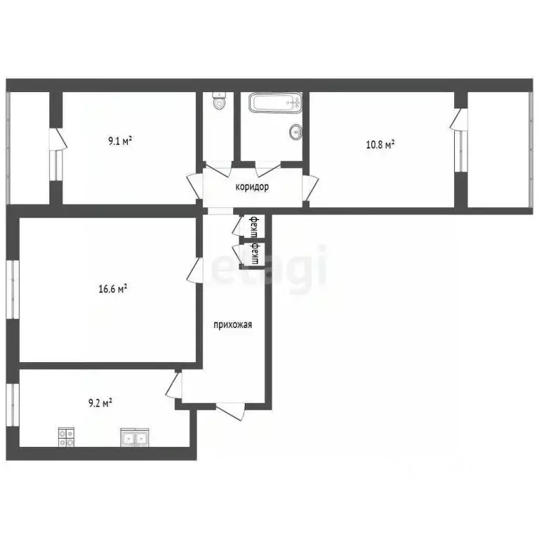 3-к кв. Московская область, Воскресенск Лопатинский мкр, пер. ... - Фото 1