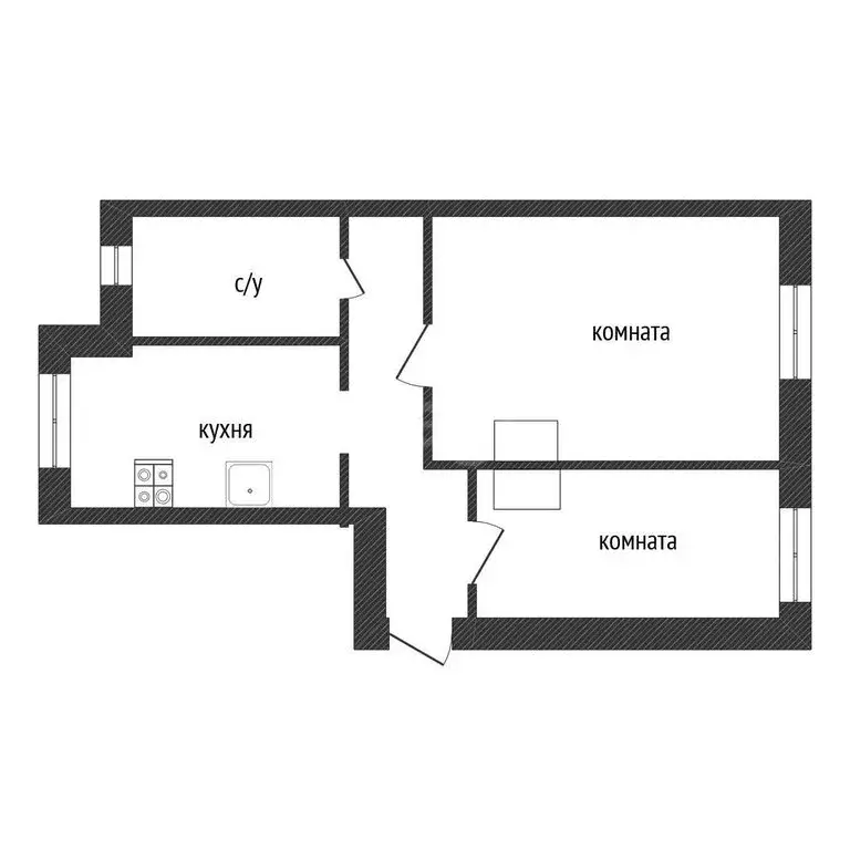 2-комнатная квартира: городской посёлок Будогощь, Кооперативная улица, ... - Фото 1