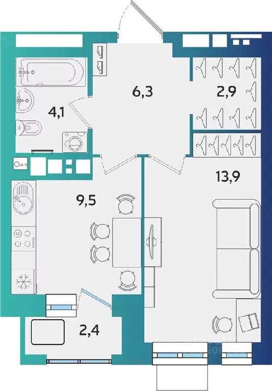 1-к кв. Удмуртия, Ижевск ул. Архитектора П.П. Берша, 44 (38.3 м) - Фото 0