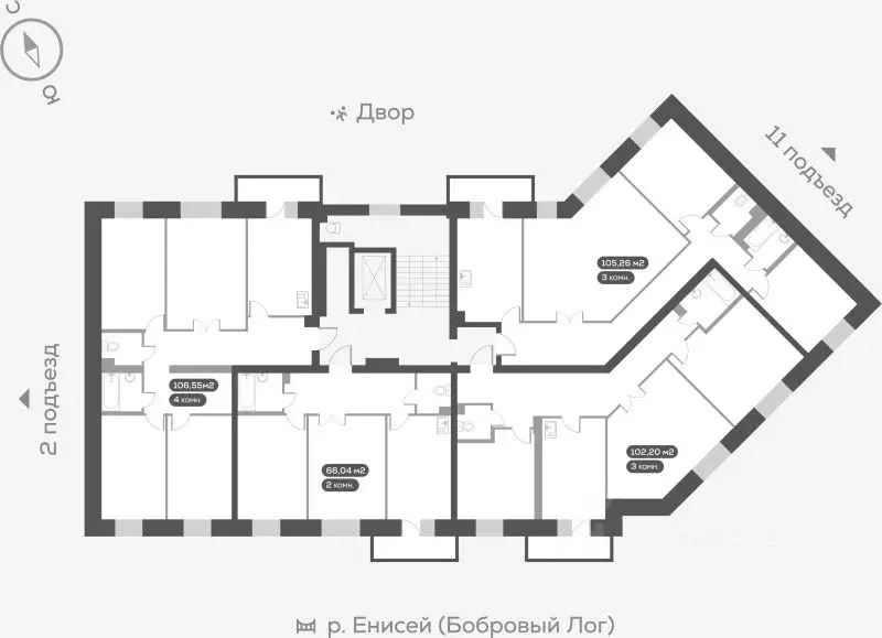 2-к кв. Красноярский край, Красноярск ул. Академгородок, 74 (66.6 м) - Фото 1