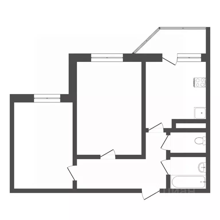 2-к кв. Тюменская область, Тюмень ул. Андрея Бушуева, 4к1 (51.3 м) - Фото 1