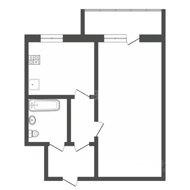 1-к кв. Тульская область, Киреевск ул. Льва Толстого, 20 (29.7 м) - Фото 1