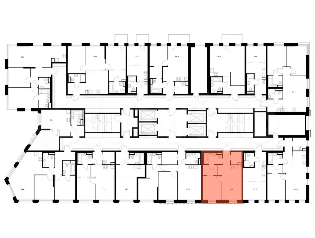 1-к. квартира, 38,7 м, 20/39 эт. - Фото 1