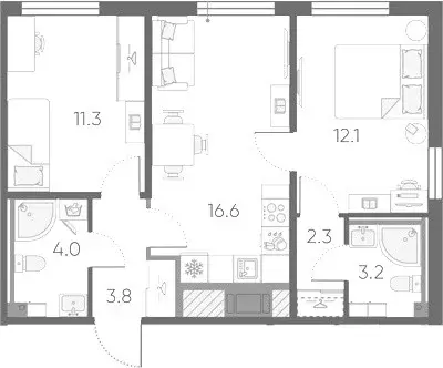 Продаётся 2-к квартира, 53.3 м - Фото 0