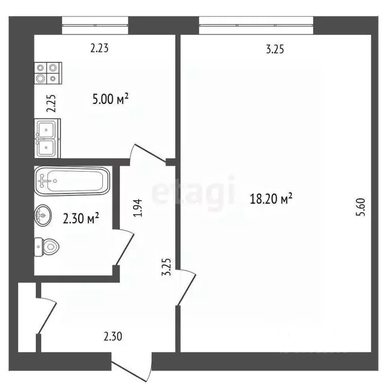 1-к кв. Чувашия, Чебоксары Ягодный пер., 3 (30.8 м) - Фото 2