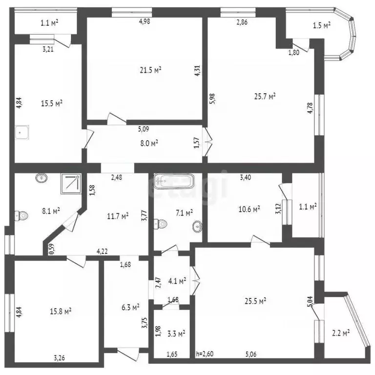 5-к кв. Брянская область, Брянск Комсомольская ул., 20 (162.0 м) - Фото 1