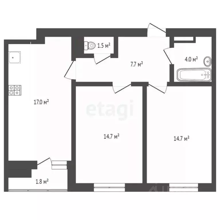 2-к кв. Ростовская область, Ростов-на-Дону Левобережная ул., 6/6с2 ... - Фото 0