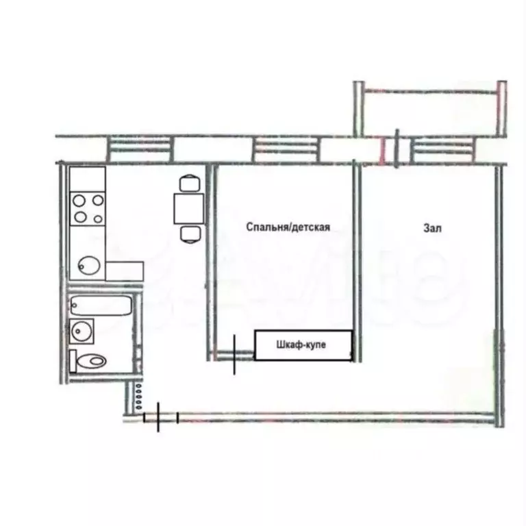 2-к кв. Курганская область, Курган ул. Пушкина, 51 (42.4 м) - Фото 1