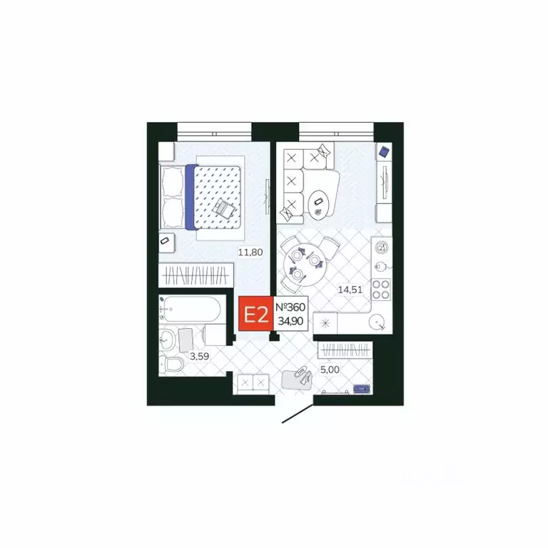 1-к кв. Тульская область, Тула Мясново мкр, Желания жилой комплекс ... - Фото 1