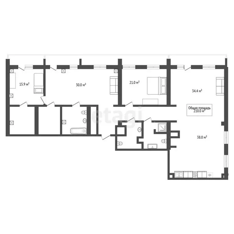 5-комнатная квартира: Новосибирск, Дачное шоссе, 2 (210 м) - Фото 0