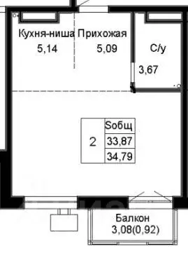 2-к кв. Приморский край, Артем  (34.79 м) - Фото 1