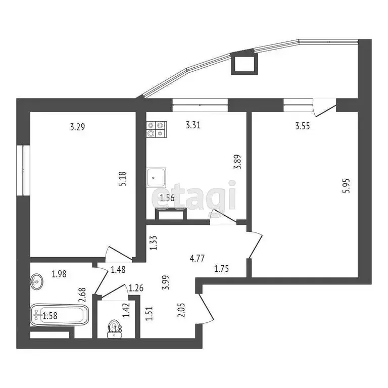 2-комнатная квартира: Тюмень, Ямская улица, 86 (68 м) - Фото 0