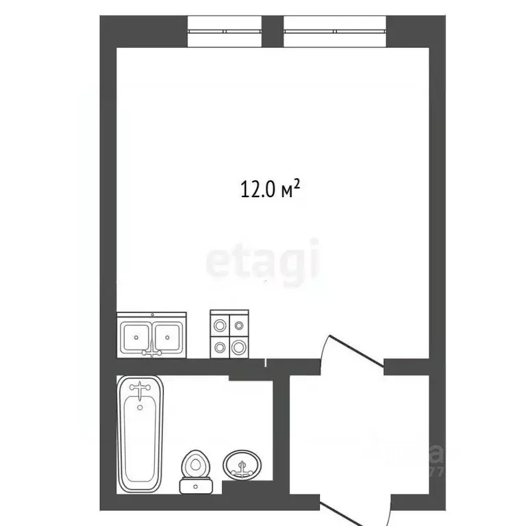 Студия Ямало-Ненецкий АО, Новый Уренгой Энтузиастов мкр, 7 (27.0 м) - Фото 1