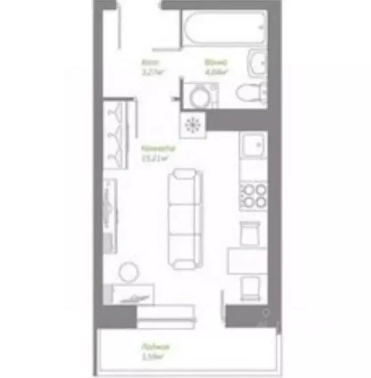 Студия Липецкая область, Липецк Сырский Рудник мкр, ул. Ударников, 24 ... - Фото 2