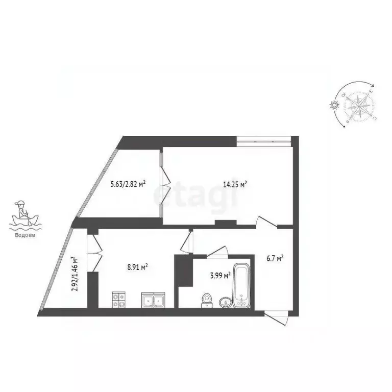 1-к кв. Крым, Ялта муниципальный округ, Гаспра пгт ул. Парусная, 9В ... - Фото 2