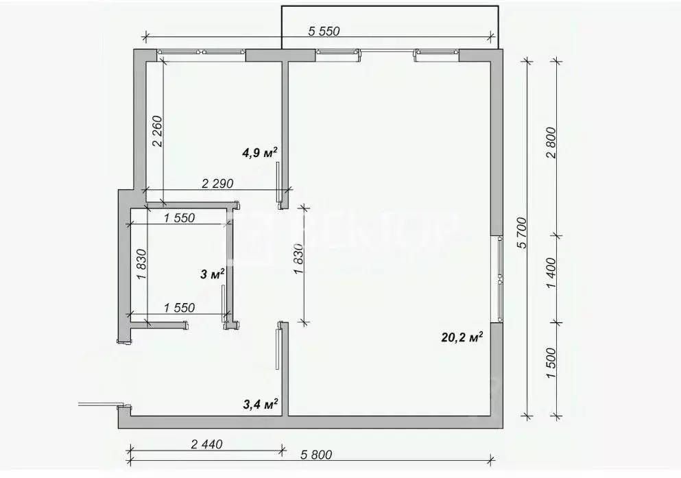 1-к кв. Ивановская область, Иваново Стрелковая ул., 4 (30.6 м) - Фото 1