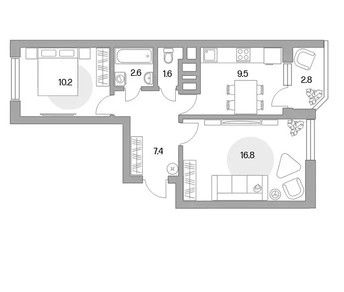 2-комнатная квартира: деревня Малые Вязёмы, 12 (56 м) - Фото 0