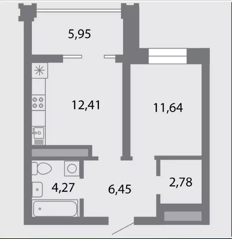 Продаётся 1-к квартира, 40.52 м - Фото 1