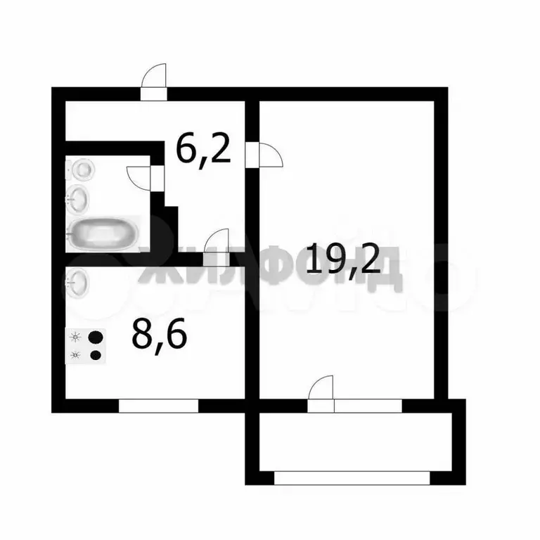 1-к. квартира, 37,6 м, 2/10 эт. - Фото 0