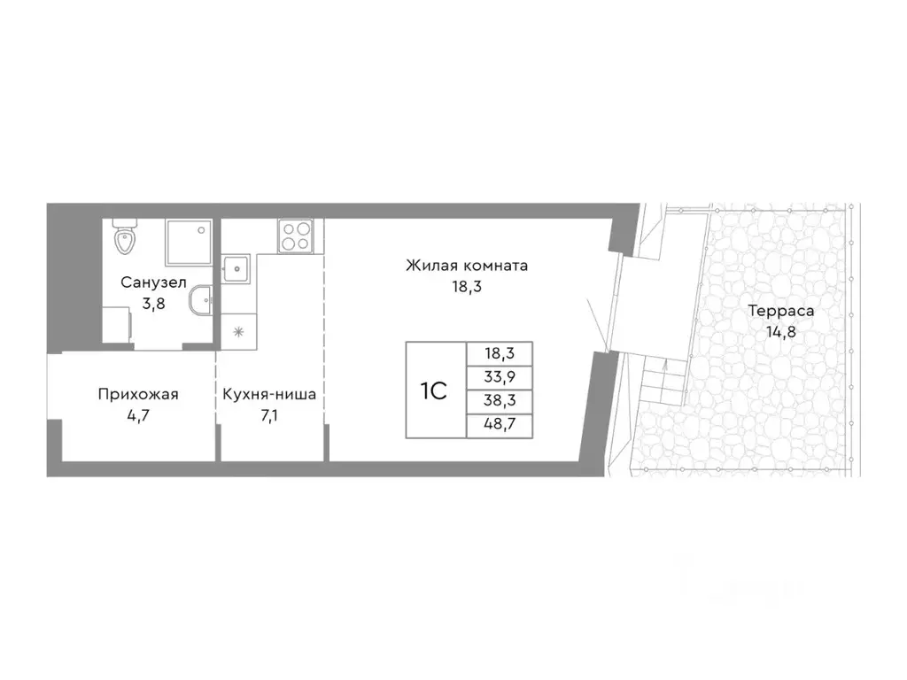 Студия Челябинская область, Челябинск ул. Энтузиастов, 32А (38.3 м) - Фото 1