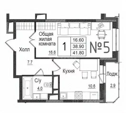 1-к кв. Московская область, Наро-Фоминск ул. Школьная, 14 (39.0 м) - Фото 2
