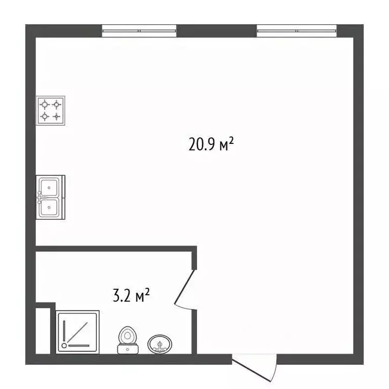 Студия Санкт-Петербург ул. Союза печатников, 24Б (24.0 м) - Фото 2